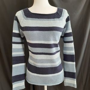 Cotton Blend Striped Sweater
